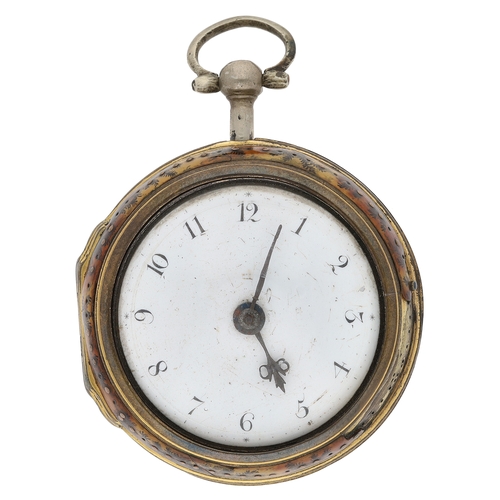 61 - Thos Howard, London - George III silver gilt and horn pair cased verge pocket watch, London probably... 