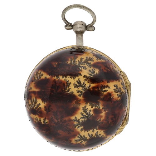 61 - Thos Howard, London - George III silver gilt and horn pair cased verge pocket watch, London probably... 