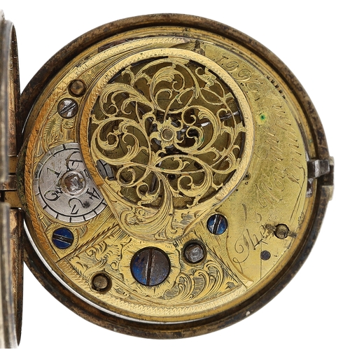 61 - Thos Howard, London - George III silver gilt and horn pair cased verge pocket watch, London probably... 