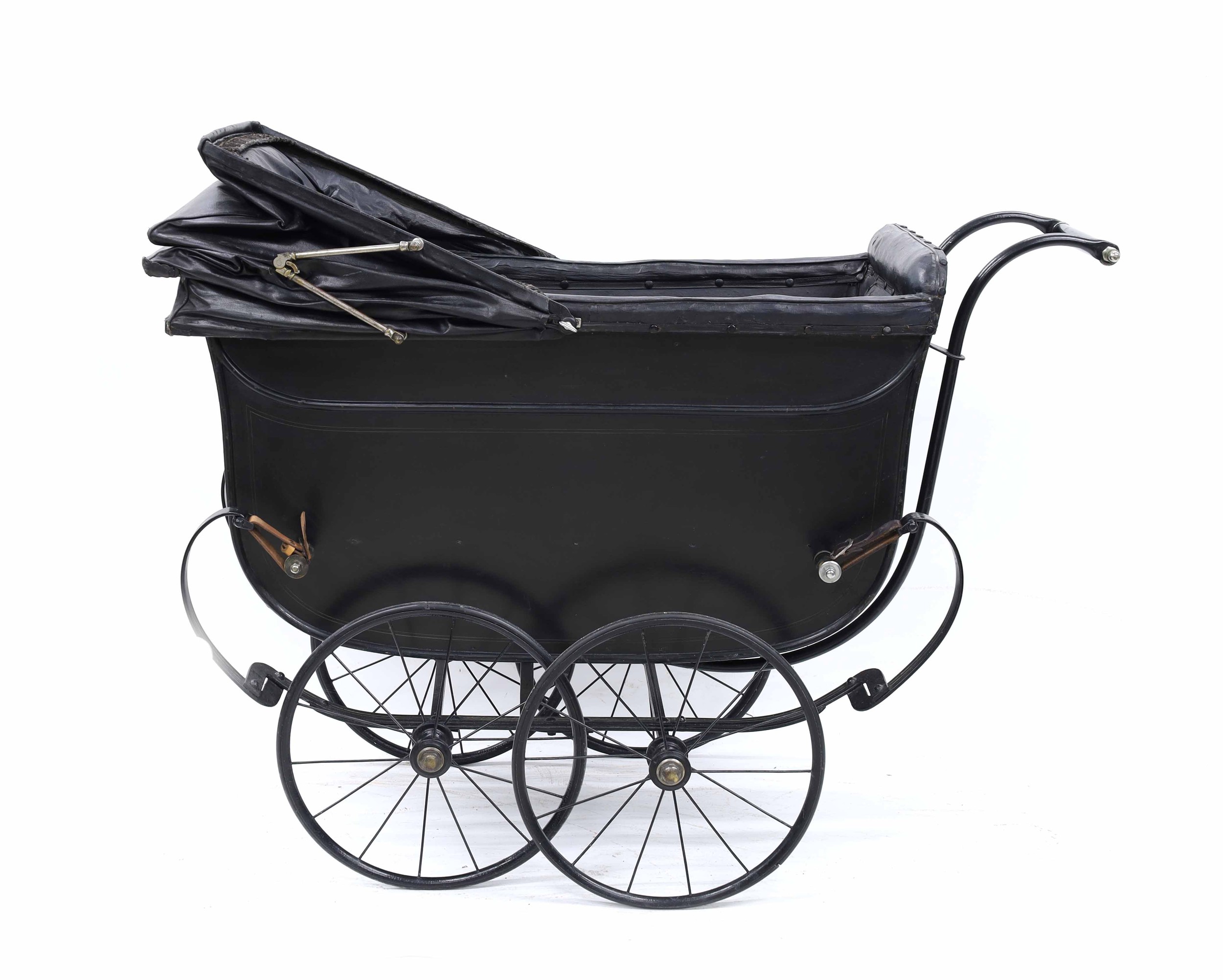 Large deep body child's pram by and labelled 'Fred Mckenzie ...