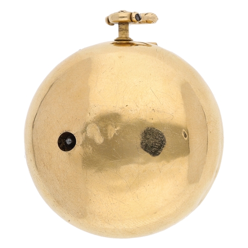 55 - James Jenkins, London - George II gold and horn pair cased verge pocket watch, London (possibly 1748... 