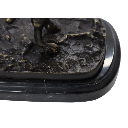 3 - After Pierre Jules Mene (French 1810-1879), a bronze figural study of a horse, signed in the casting... 