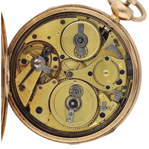 50 - Gounouilhou & Francois A Geneva&nbsp;- 18ct quarter repeating ruby cylinder pocket watch with in... 