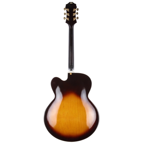 27 - 1997 Epiphone Broadway hollow body electric guitar, made in Korea; Body: sunburst finished maple bac... 