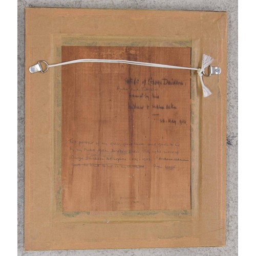 84 - Portrait of a gentleman half length wearing a blue coat, inscribed verso 'Portrait of George Davidso... 