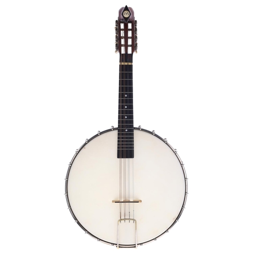 2535 - Rare Barnes & Mullins eight string mandolin banjo, with 12
