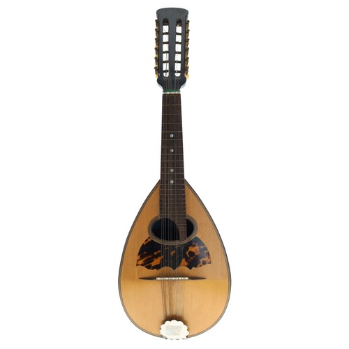 2544 - Neapolitan twelve string mandolin labelled Carlo Ricordo, Napoli, N.1000/8..., with rosewood bowl ba... 