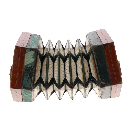 2546 - Keith, Prowse & Co English concertina,&nbsp;with forty-eight bone buttons on pierced mahogany en... 