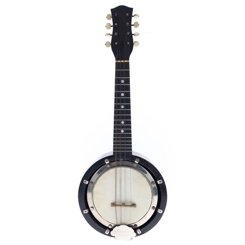 2549 - John Grey & Sons of London Benares Model banjo-mandolin, with decorative coloured metalwork to t... 