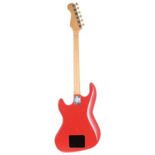 10 - 1960s Hofner Galaxie Baritone electric guitar, made in Germany; Body: red finish with some lacquer c... 