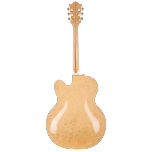 21 - 2020 Guild X-500 electric guitar, made in USA; Body: natural finished spruce top and highly figured ... 