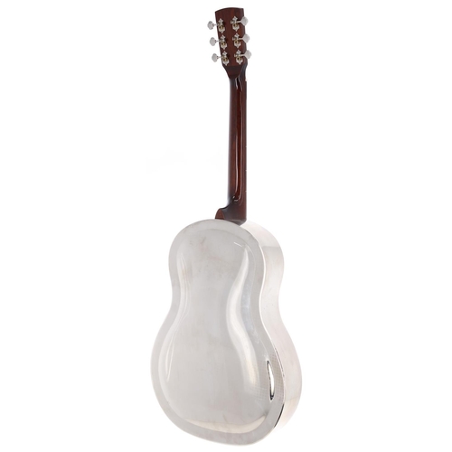 22 - Regal RC-51 tricone resonator guitar, made in China; Body: nickel plated brass; Neck: mahogany; Fret... 