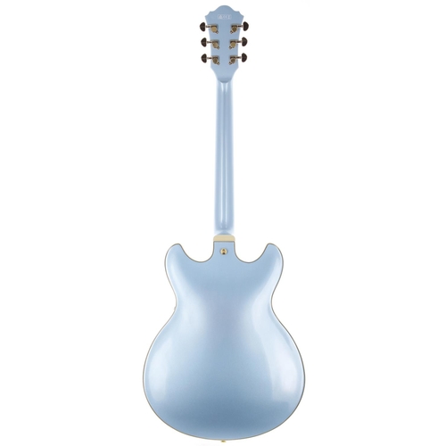 34 - 2018 Ibanez AS83-STE semi-hollow body electric guitar, made in Indonesia; Body: steel blue metallic ... 
