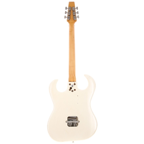 4 - Modified 1960s Burns Bison electric guitar; Body: white poly finished body, typical cracking, variou... 