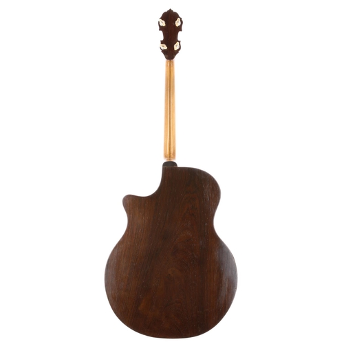 48 - Interesting tenor guitar, branded Chevin on a circular plaque to the head, also T. Rivoli... 