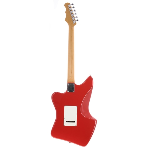 49 - Fret-King Ventura Super-60 electric guitar; Body: Fiesta red finish, lacquer crack to front, crackin... 