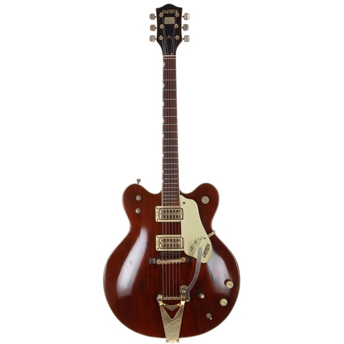 1967 Gretsch Chet Atkins Country Gentleman 6122 electric guitar, made in USA; Body: walnut finish, a few light marks otherwise very good for age; Neck: a few light marks; Fretboard: rosewood; Frets: light wear; Electrics: working; Hardware: typical gold plating loss; Case: later hard case; Weight: 3.81kg; Overall condition: very good
