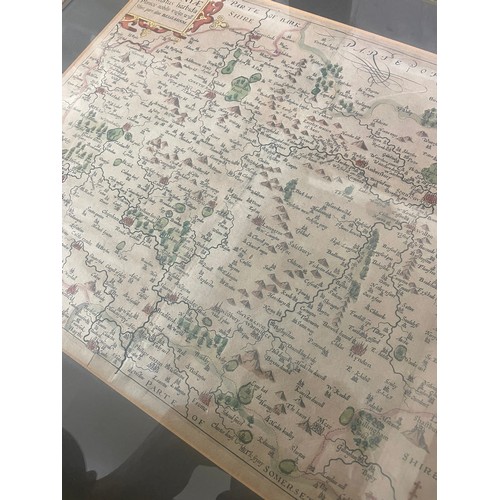 69 - Map of Sussex with the Heraldic Coats of Arms of the Noble Families of that County, with Latin text ... 