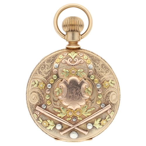 5 - Baseball Interest - American Waltham 'Appleton Tracey & Co' - fine 14ct tri-colour hunter pocket... 
