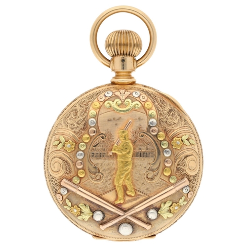 5 - Baseball Interest - American Waltham 'Appleton Tracey & Co' - fine 14ct tri-colour hunter pocket... 