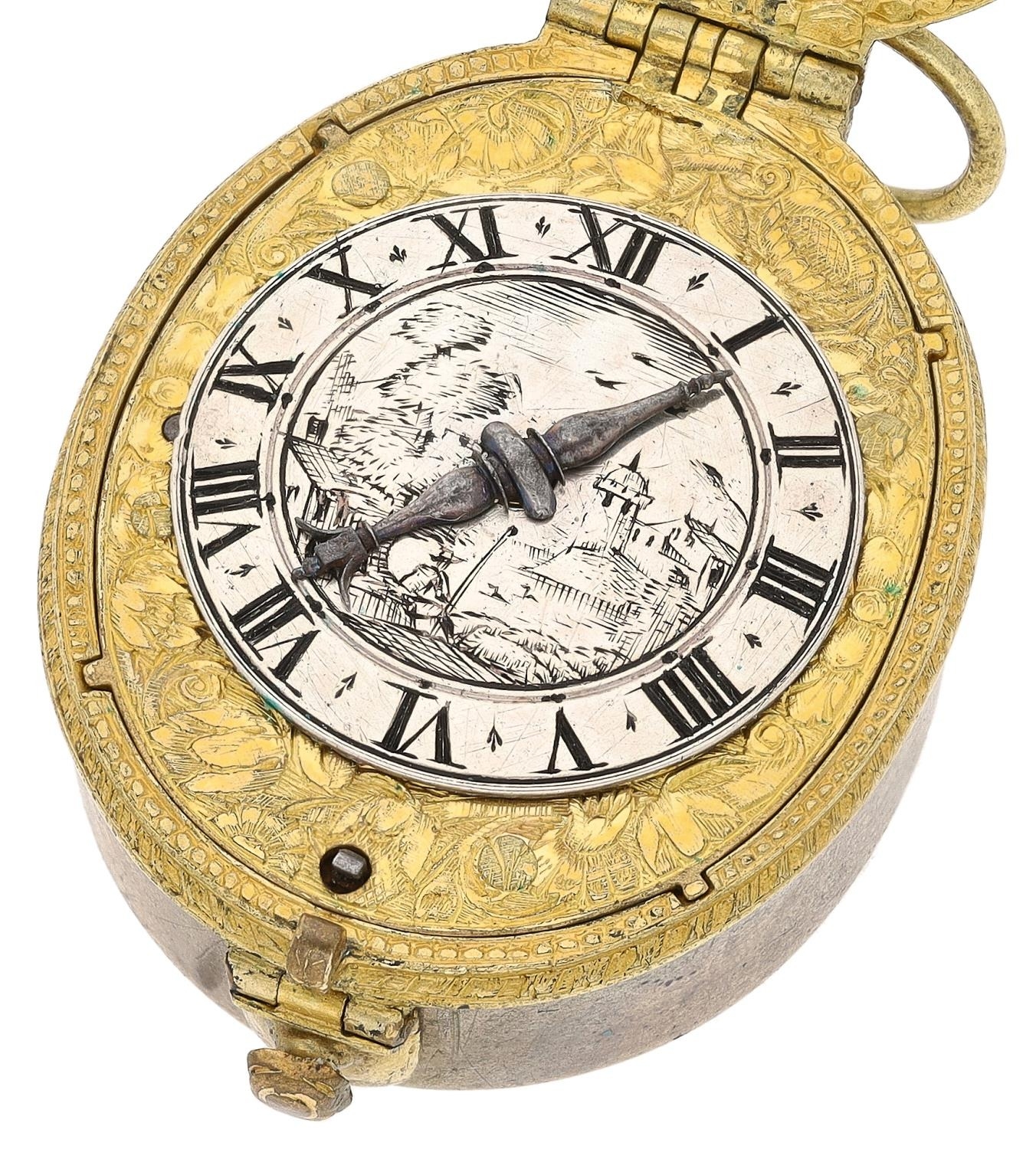 Jean Rousseau - fine and rare 17th century pre-balance spring oval ...