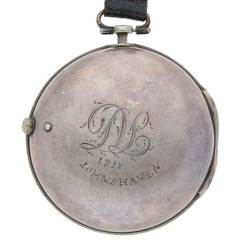 45 - George Clarke, London - George II silver pair cased verge pocket watch, London 1759, No. 2275, signe... 