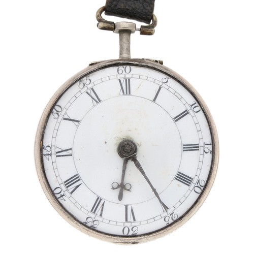 45 - George Clarke, London - George II silver pair cased verge pocket watch, London 1759, No. 2275, signe... 