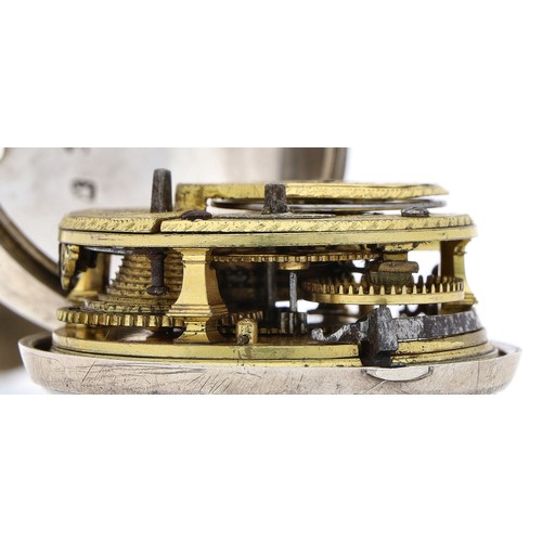 45 - George Clarke, London - George II silver pair cased verge pocket watch, London 1759, No. 2275, signe... 