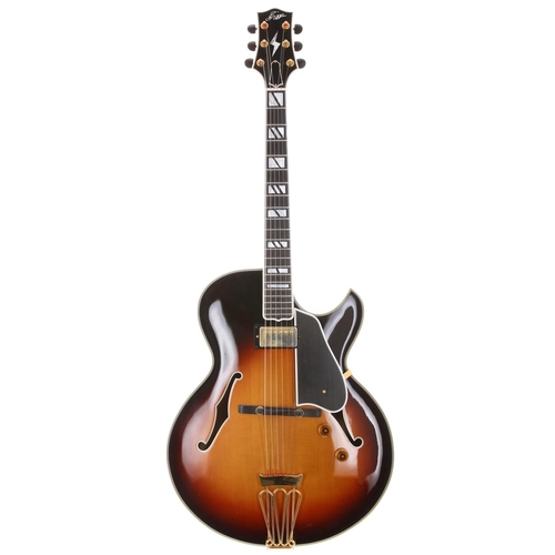 2009 Jim Triggs Gibson Byrdland Tribute hollow body electric guitar, made in USA; Finish: sunburst, a few very light surface marks, otherwise very good; Neck: good; Fretboard: ebony; Frets: good; Electrics: working; Hardware: good; Case: quality hard case; Overall condition: very good