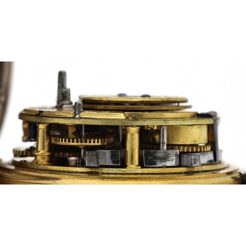 19 - George Clark, London - Fine George III silver pair cased verge plunge quarter repeating pocket watch... 