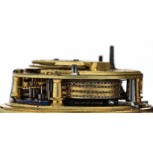 19 - George Clark, London - Fine George III silver pair cased verge plunge quarter repeating pocket watch... 