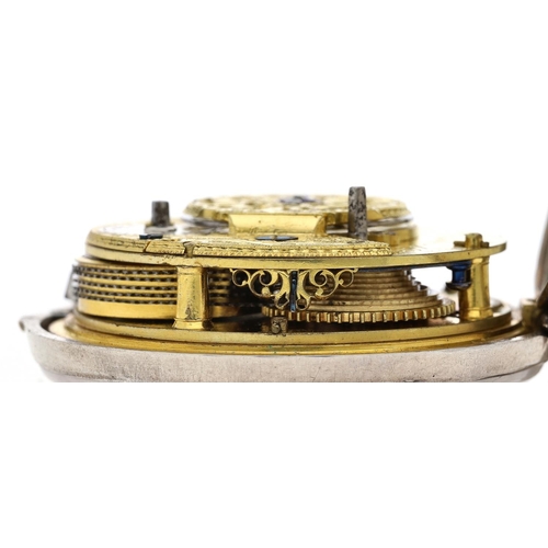 51 - John Russell, Falkirk - George III doctors dial silver pair cased verge pocket watch, London 1783, s... 