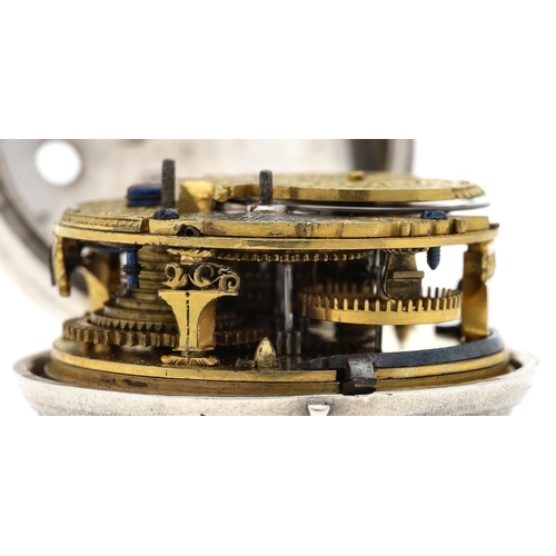 53 - John Berry, London - George I silver pair cased verge pocket watch, No. 909, London 1716, signed fus... 