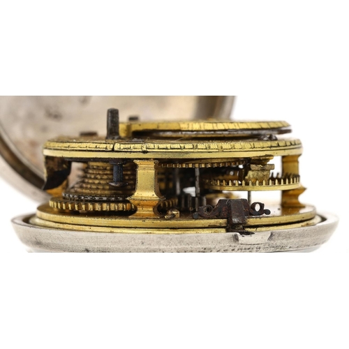 8 - George Badderley, Newport - English 18th century silver pair cased verge pocket watch, Chester 1763,... 