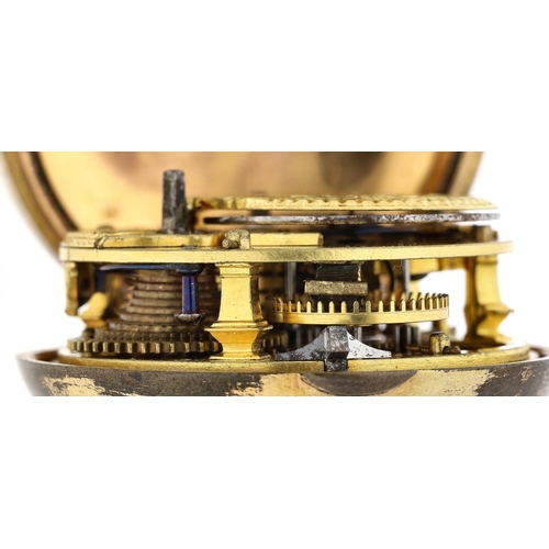 34 - Benjamin Sidey, London - English 18th century gilt metal pair cased verge pocket watch, No. 4672, si... 