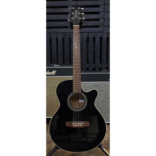 615 - Takamine G Series EG260C electro-acoustic guitar, black finish with minor surface imperfections, wit... 