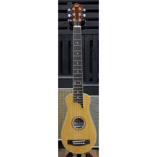 618 - AXL acoustic travel guitar, with gig bag and box