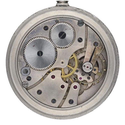 215 - Revue Thommen WWII British Military Army issue nickel cased lever pocket watch, cal. 30 15 jewel mov... 