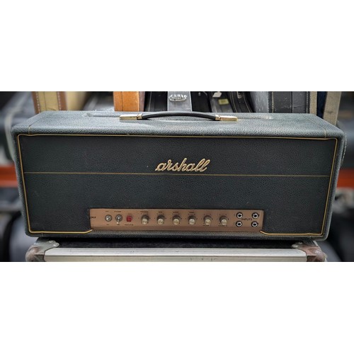 1968 Marshall JMP Super Bass 1992 guitar amplifier head, made in England, with original blue cover, original Marshall guarantee and original R.S. Kitchen Limited purchase receipt