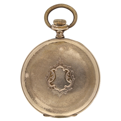 654 - Modernista for Cigarrillos Excelsior digital 'Jump Hour' gold plated lever dress pocket watch, bar l... 