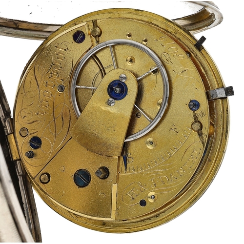 651 - Henry & John Daniels, Liverpool - 19th century silver fusee lever pocket watch, Chester 1833, si... 