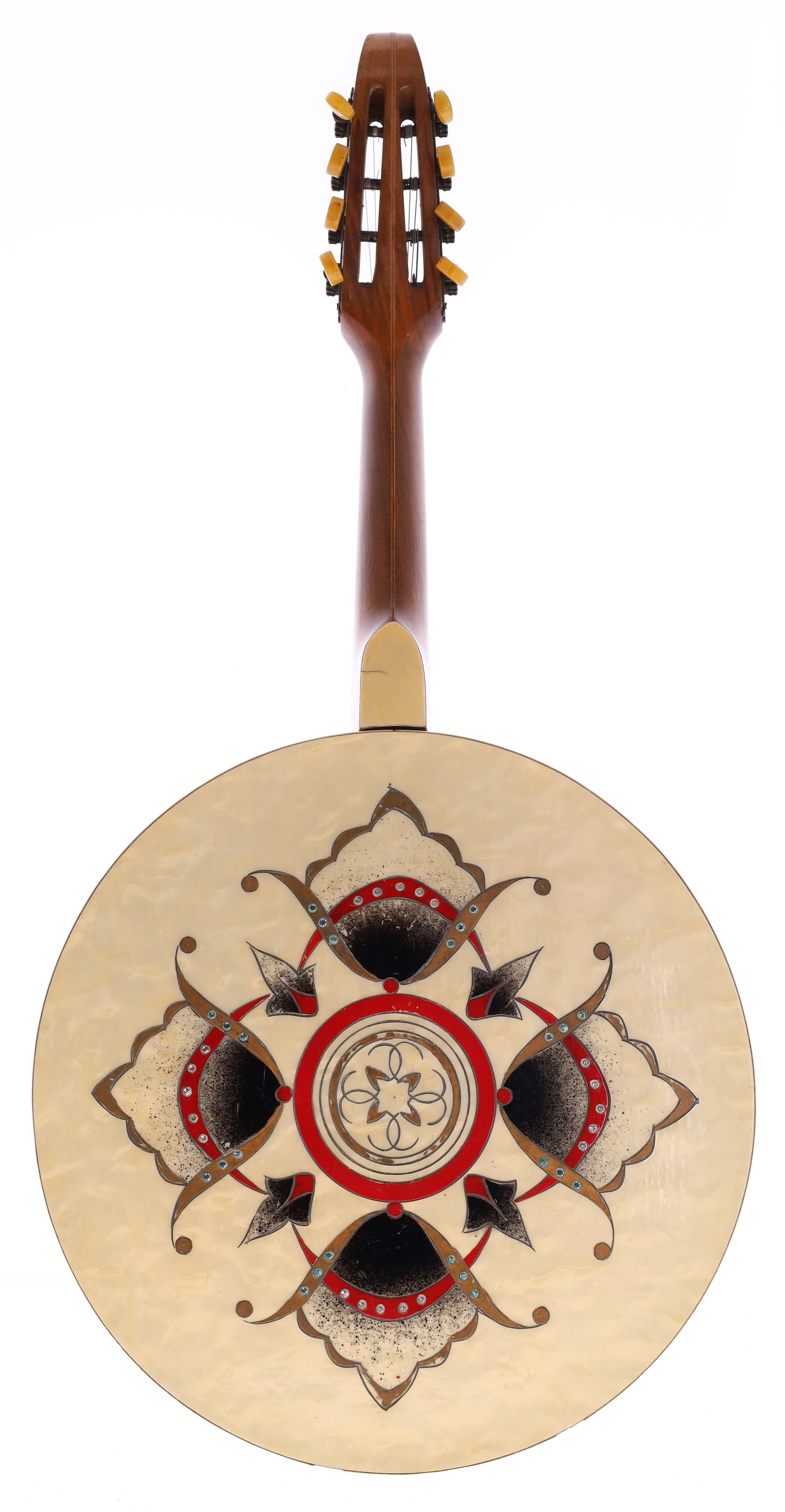 Banjo mandolin with decorative jewelled pearloid resonator, with 7.5 ...