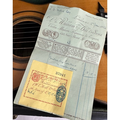 2133 - 1876 George Lewis Panormo small bodied guitar, made in England, no. 2351, bearing original maker's l... 