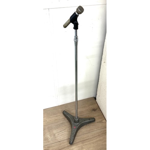 1703 - Vintage microphone, probably an AKG D19, with 1960s Reslo microphone stand*Please note: Gardiner Hou... 