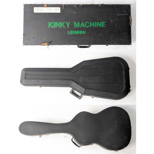 1400 - SG shaped electric guitar hard case; together with an oblong short scale electric guitar hard case (... 