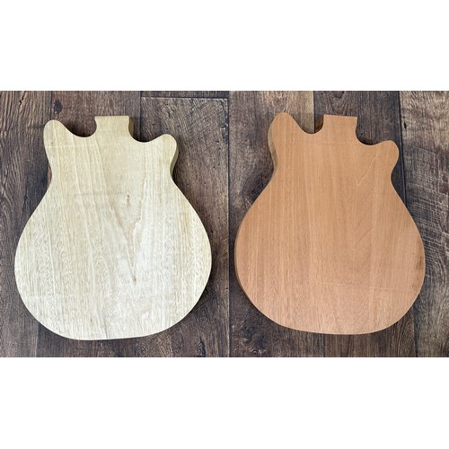 1496 - Two Brian May Special shaped guitar body blanks, one Korina, the other mahogany (2)