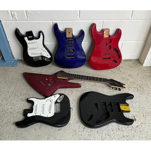 1530 - Six various guitar bodies for spares/repair