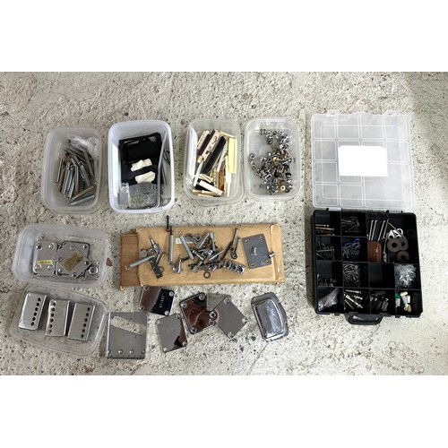 1520 - Selection of guitar spares to include nuts, bridge pins, strap buttons, pickup covers, neck plates e... 