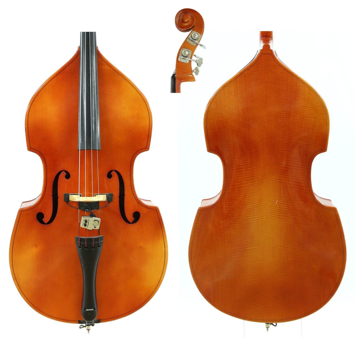 Modern double bass with electric pickup, back length 41