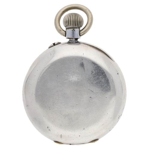 657 - Swiss Centre Seconds Chronograph silver lever pocket watch with reverse countdown 60-minute timer, g... 